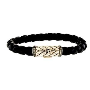 David Yurman woven bracelet with black diamonds